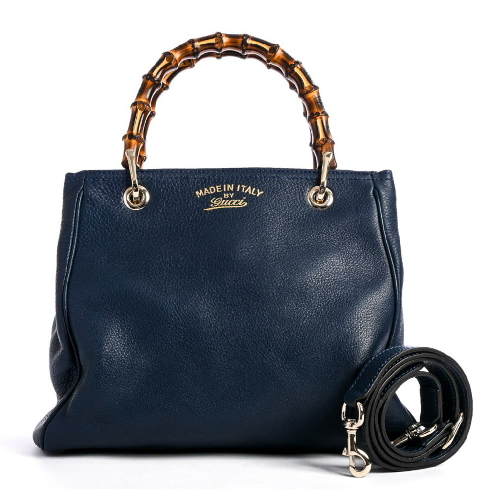 Gucci Bamboo Shopper Small Handbag Blue